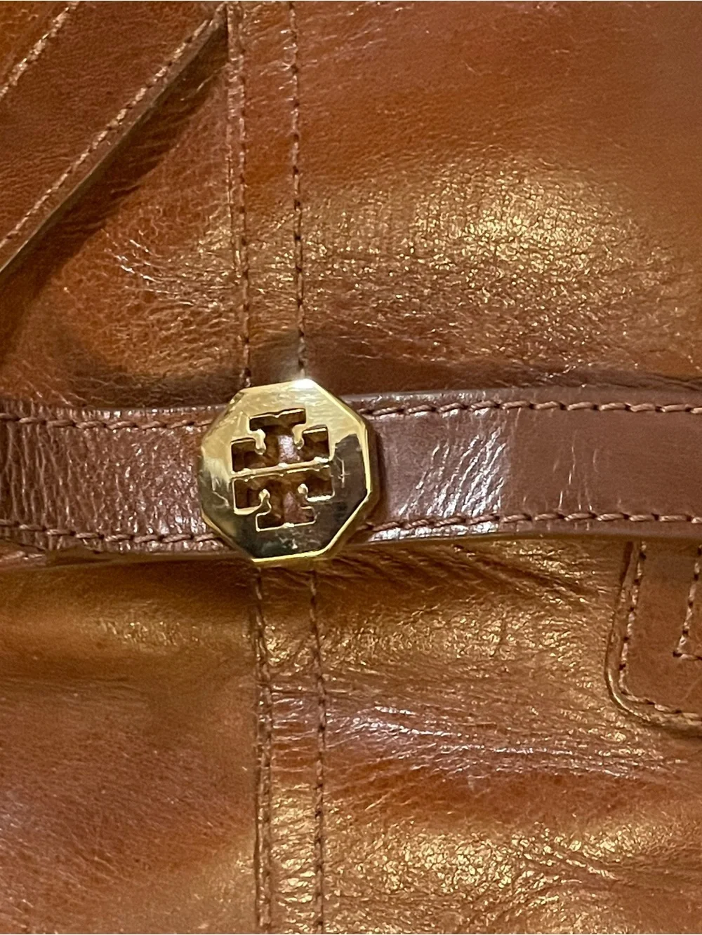 Gorg Caramel Tory Burch Leather Boots 6.5 Good Condition